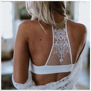White Tattoo Back Bralette - BEAUTIFUL!!